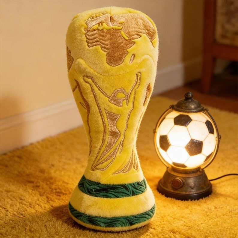 World Cup Trophy Plush Toy, 25cm Soft Stuffed Soccer Trophy Doll