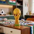 World Cup Trophy Building Block Set, 14cm Mini Bricks Soccer Model