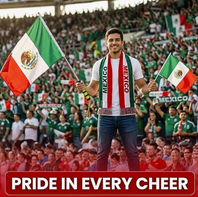 Scarf Knitted Mexico Unisex Sports Fifa World Cup 2026 Warm